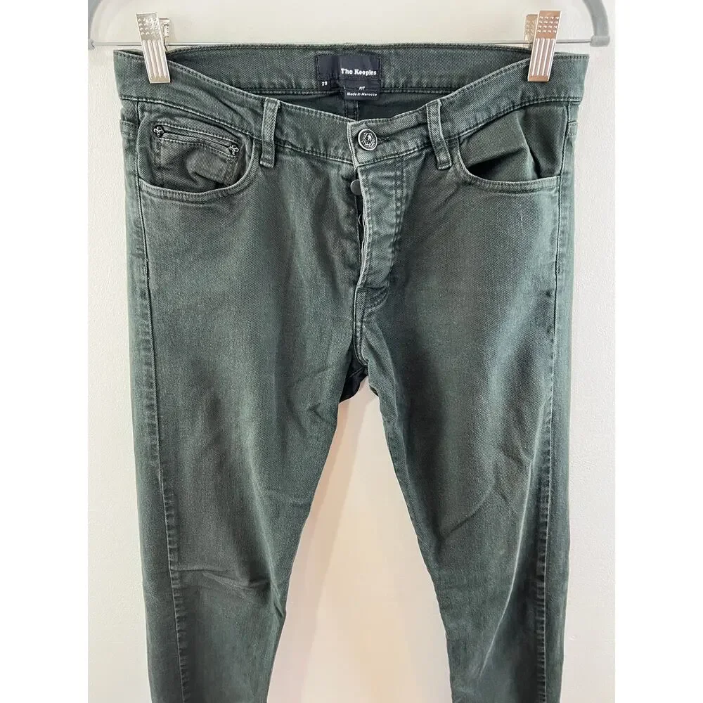 The Kooples Green HP709 Fit Skinny Jean Stretch Cotton Button-Fly Women Size 29